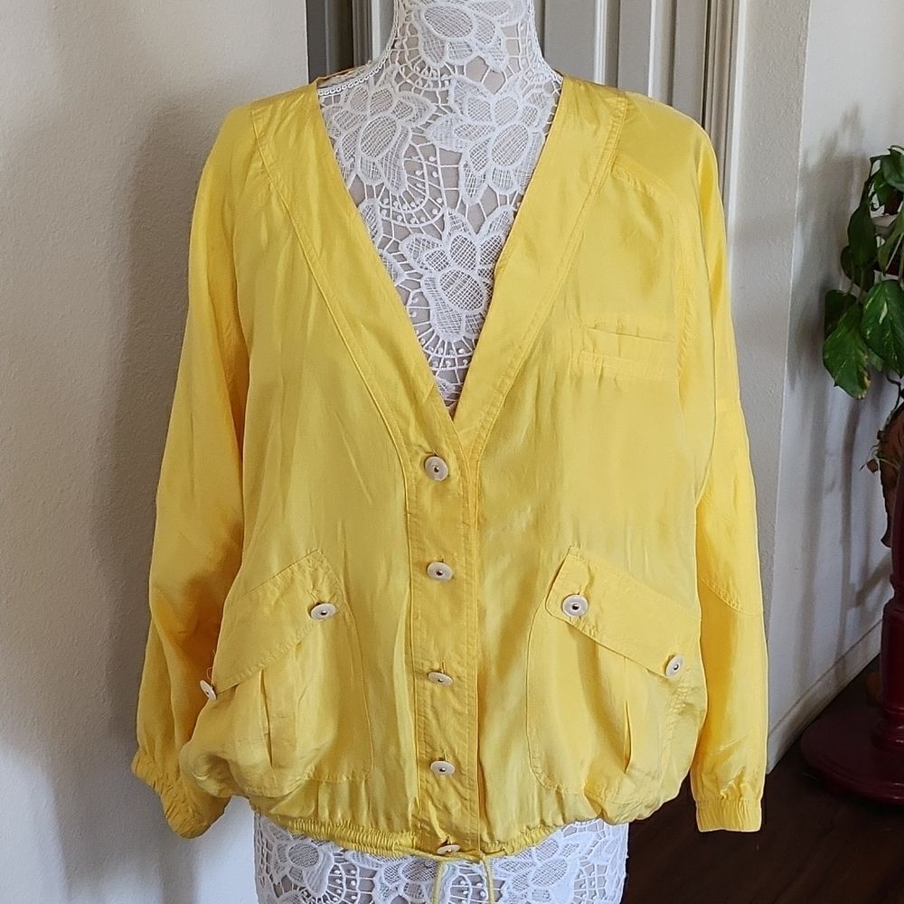 Vintage La Costa Spa 100% Silk Jacket Resort Wear Vacation Vibes Size Large
